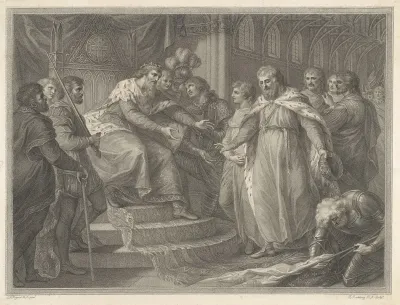 Edward Prince Of Wales Presenting The Captive King John Of France And His Sons To His Father Edward The Third After The Battle Of Poictiers