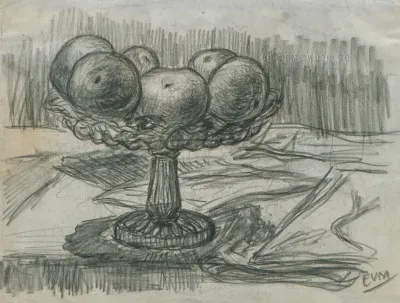 Een Tafel Met Daarop Een Fruitschaal
