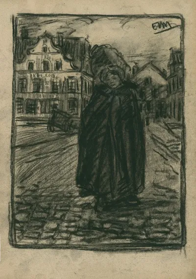 Een Vrouw Op Wandel Op Linkeroever Langs Herberg De Roos
