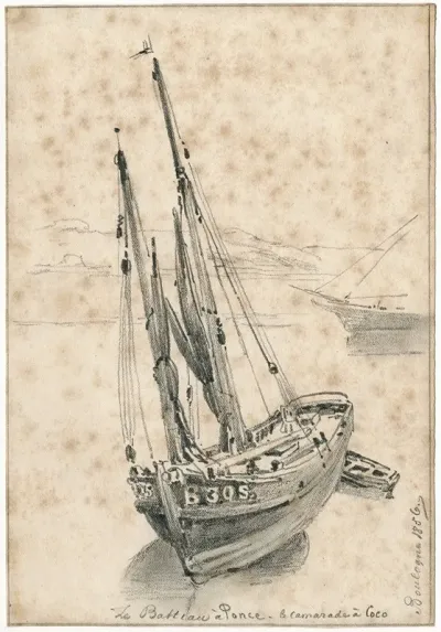 Een Zeilboot Op Het Strand Bij Boulogne