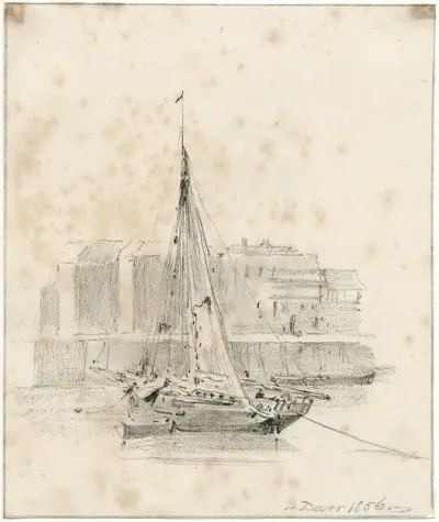 Een Zeilboot Op Het Strand Bij Dover