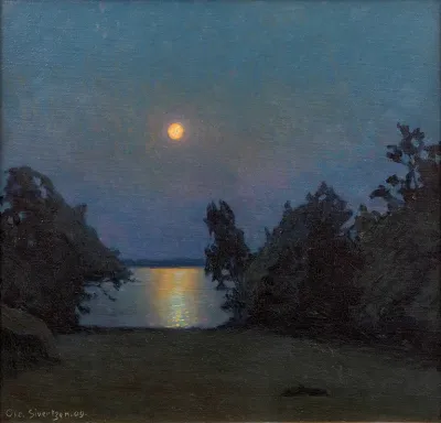 Effet De Lune Sur Un Fjord