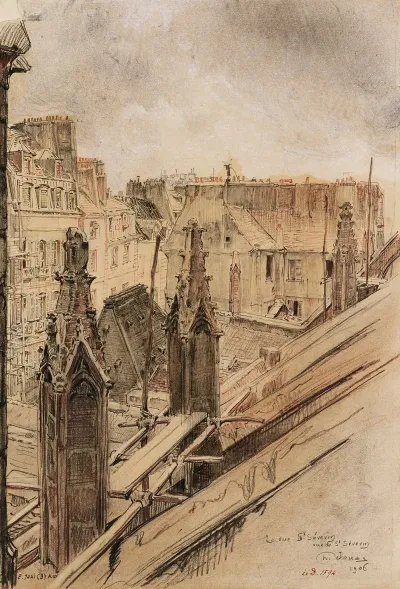 Effets De Toits Rue Saint Severin 1906 Vue Du Haut De Leglise Saint Severin