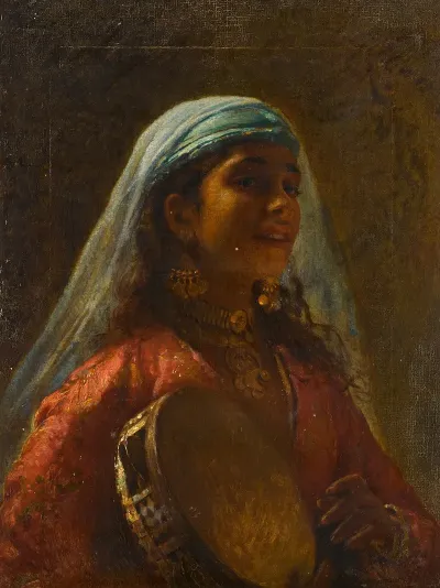 Egyptian Girl With A Tambourine