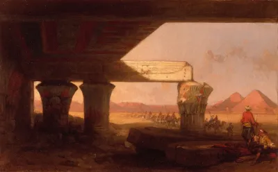 Egyptian Landscape With A Distant View Of The Pyramids