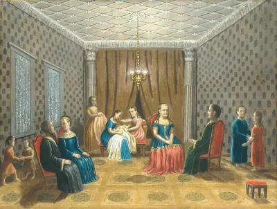 Egyptian Scene Possibly Moses And Zipporah