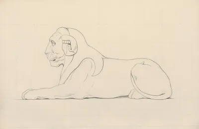 Egyptian Statue Of A Lion Profile View