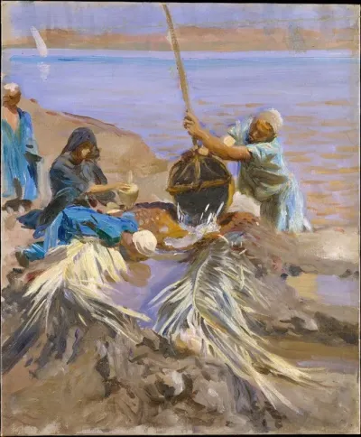 Egyptians Raising Water From The Nile