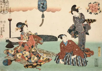 Eight Figural Views Sugata Hakkei Pl 8