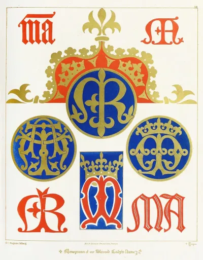 Eight Monograms Of Our Blessed Ladys Name