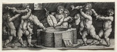 Eight Nude Children At A Well