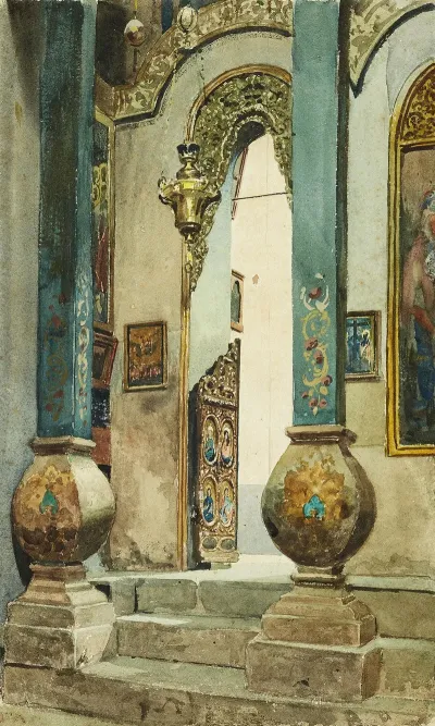 Ein Durchgang Im Inneren Der Grabeskirche In Jerusalem