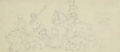 Ein Ritter Zieht Mit Knechten Und Vielen Hunden Zur Jagd