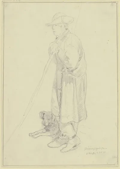 Ein Schafer Mit Seinem Hund