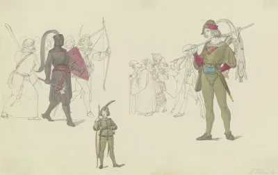 Ein Schwarzer Ritter Bogenschutzen Ein Jager Sowie Maskentrager