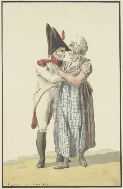 Ein Soldat Umarmt Eine Frau