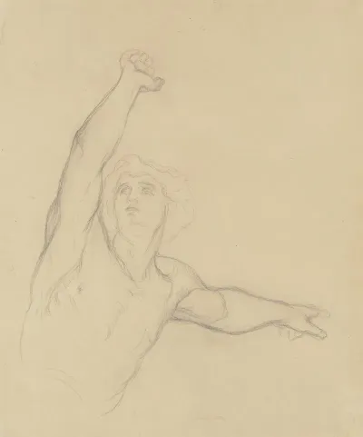 Einer Der Richard Iii Heimsuchenden Geister Mit Erhobenem Rechten Arm Mit Der Linken Ruckwarts Weisend