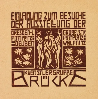 Einladung Zur Ausstellung Der Kunstlergruppe Brucke