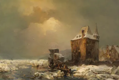 Eisfischer Am Wasserschloss