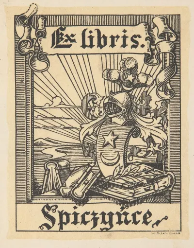 Ekslibris Biblioteki Teresy I Henryka Tyszkiewiczow W Spiczyncach
