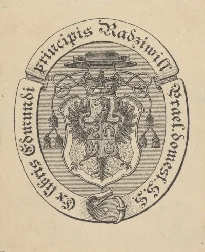 Ekslibris Edmunda Fryderyka Radziwilla 1842 1895