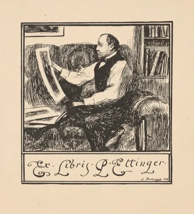 Ekslibris Portretowy Pawla Ettingera 1866 1948