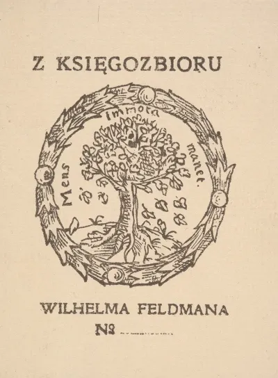 Ekslibris Wilhelma Feldmana 1868 1919