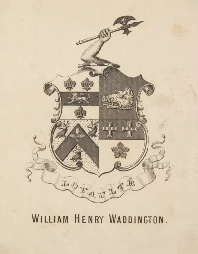 Ekslibris Wiliam Henry Waddington 1826 1894