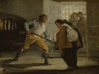 El Maragato Threatens Friar Pedro De Zaldivia With His Gun