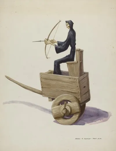 El Muerto Death Figure And Cart