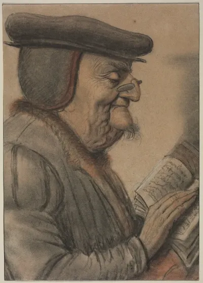 Elderly Man Reading A Book