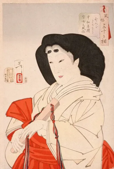 Elegant A Lady Of The Imperial Court In The Kyowa Period 1801 1803