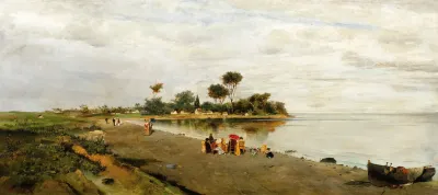 Elegant Figures At The Shore
