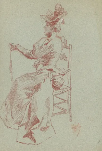 Elegant Lady Seated In A Chair