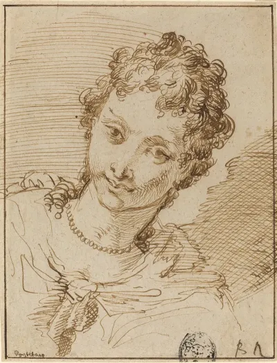 Elegant Young Woman With A Pearl Necklace