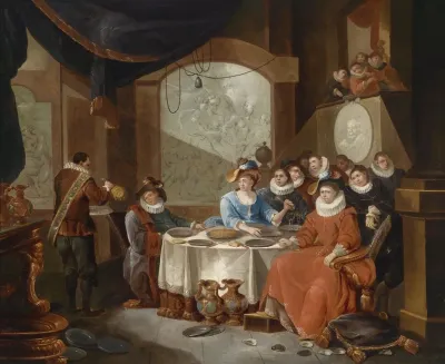 Elegante Gesellschaft Bei Einem Festlichen Essen