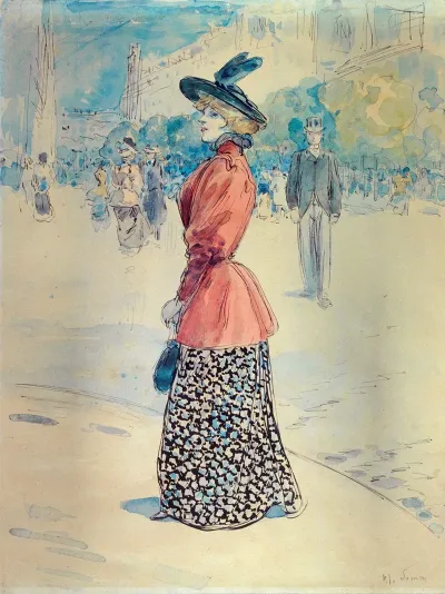 Elegante Sur Un Boulevard