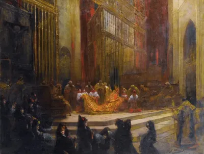 Elegantes Dans Une Eglise Espagnole