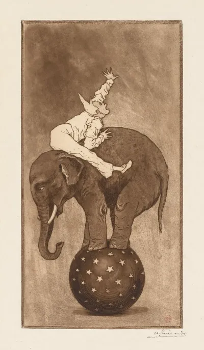 Elephant And Clown Lelephant Et Le Clown