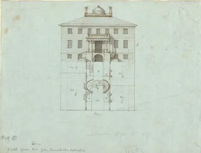 Elevation And Plan For Interior Of Large House
