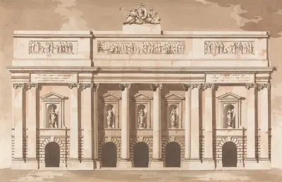 Elevation For The West Front Of Parliament House Dublin