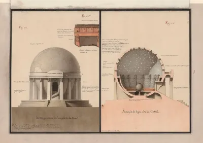Elevation Geometrale Du Temple De La Terre Section De La Ligne Cote De Lentree Derniere Resolution De Lordre Exterieur