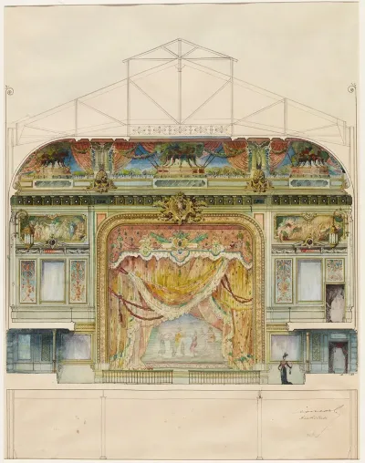 Elevation Interieure De La Salle De Lolympia Cote Scene