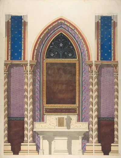Elevation Of A Design For An Altar And Painted Wall Decoration