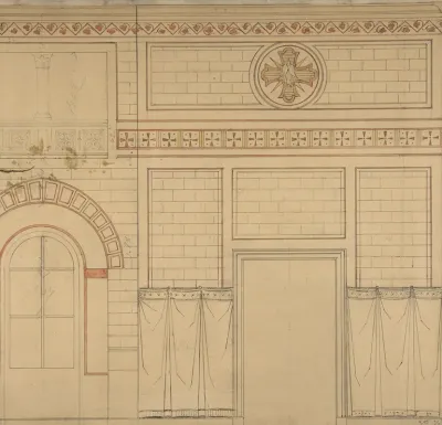 Elevation Of A Wall Decorated With The Dove Of The Holy Ghost
