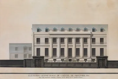 Elevation Of The Facade Of The Hotel De Montholon Paris