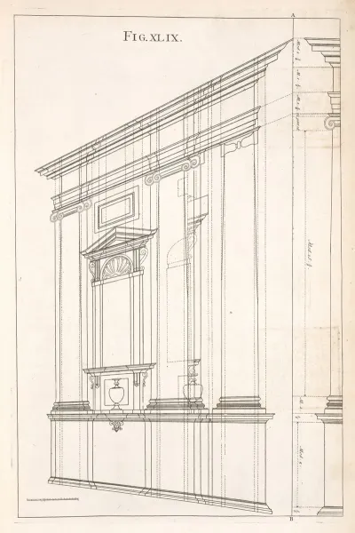 Elevation Of The Ionick Design In Perspective