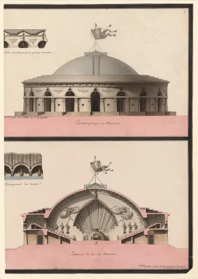 Elevation Principale Du Monument Interieur Du Lieu Des Assemblees