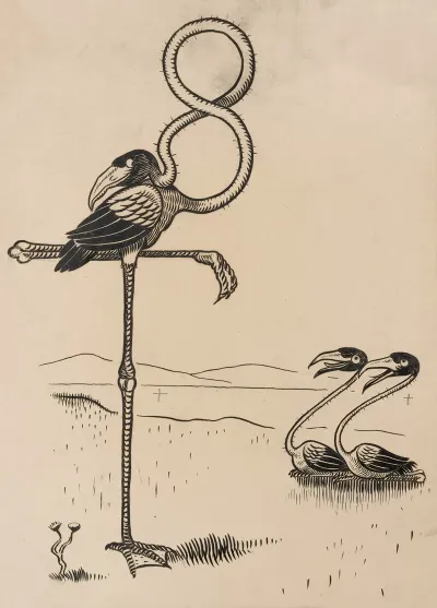 Eleven Comic Strip Frames Of Flamingo Shaping Figures With Its Long Neck Pl 10