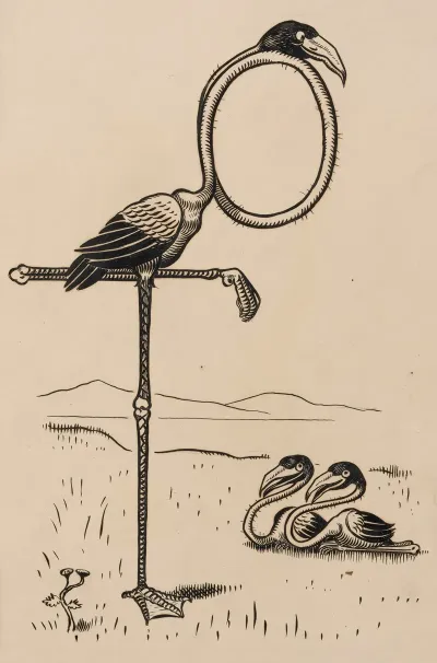 Eleven Comic Strip Frames Of Flamingo Shaping Figures With Its Long Neck Pl 2